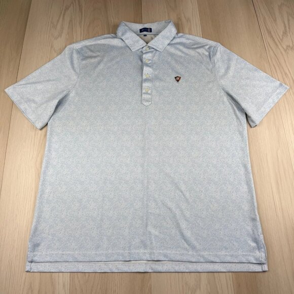 Stitch Mens Light Blue Short Sleeve Paisley Print Summer Polo Shirt Size XL - Picture 1 of 10